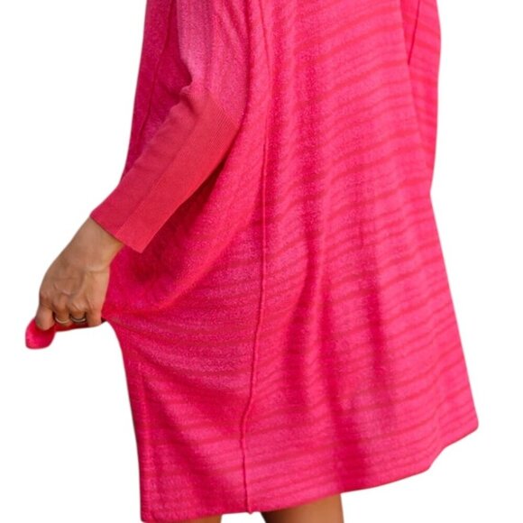 First Love Hot Pink Oversized Knit Top | Lightweight Slouchy Sweater Tunic - Picture 2 of 3